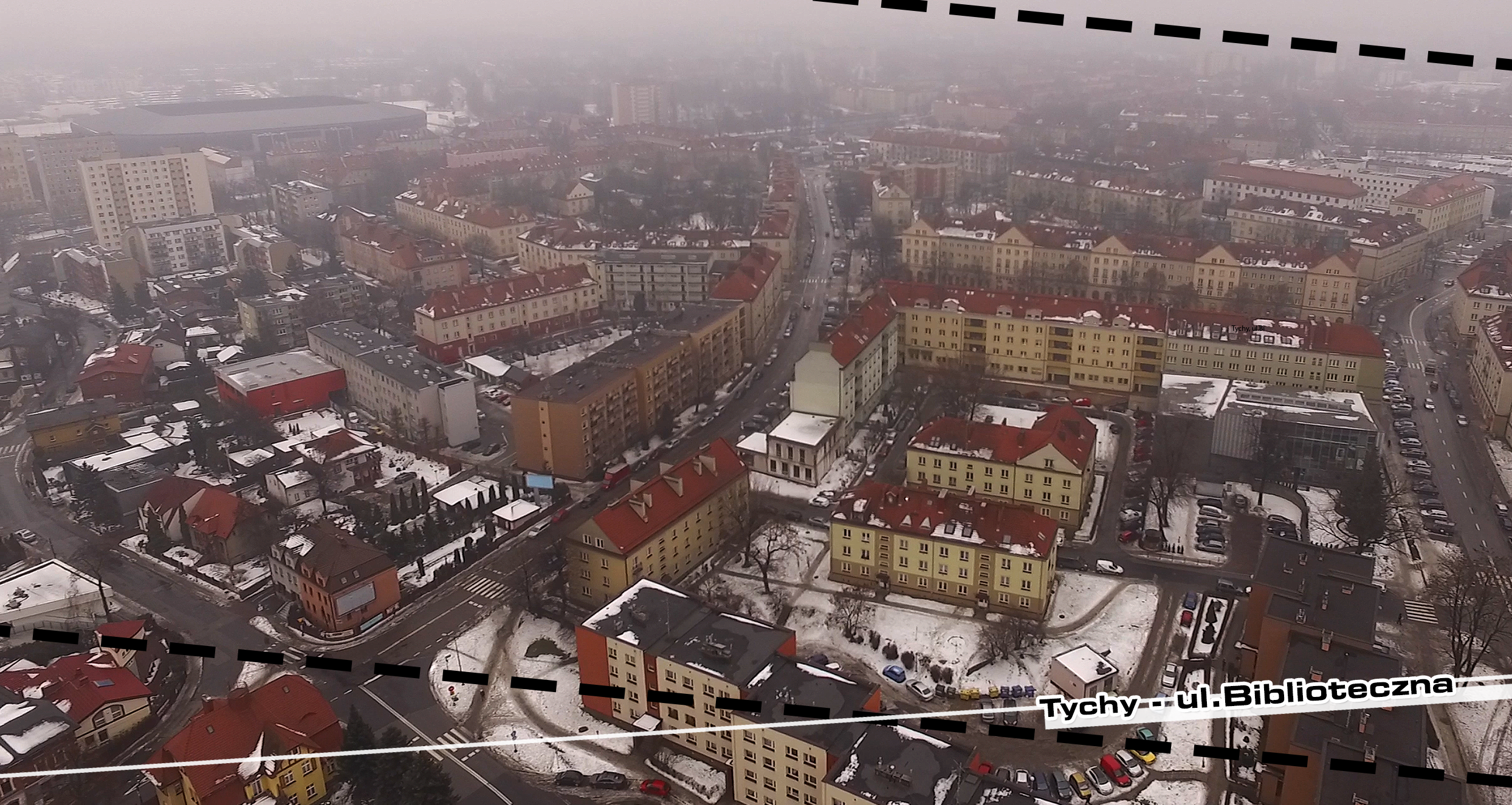 Widok na ulicę Biblioteczną i Bocheńskiego TYCHY